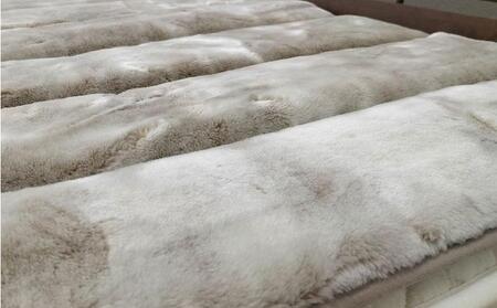 備長炭混わた入り　フェイクファー敷パッド　セミダブルサイズ（120×205cm）ベージュ BFP-12SW-BE