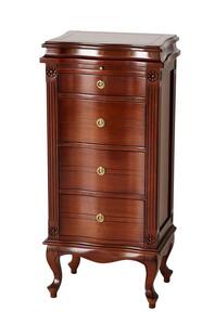 アンティーク ミラー付チェスト4段