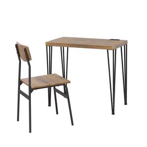 【ヴィンテージブラウン】アートデスク2点セット(コンセント付)