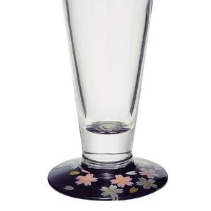 ぬりもん de Verre ピルスナーグラス 蒔絵 桜 黒
