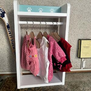 ペットハンガーラック (ホワイト×エメラルド)【肉球が可愛い】