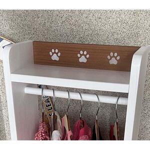 ペットハンガーラック （ホワイト×チーク）【肉球が可愛い】