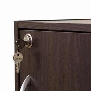 【ブラウン】鍵付き4段ボックスR