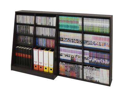 【ダークブラウン】大容量ホームシェルフW75