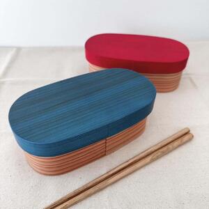 ［千草（青）］曲げわっぱ 弁当箱 紀州塗り 麗 URARA 国産 日田杉 被せ蓋 日本製［YS130］