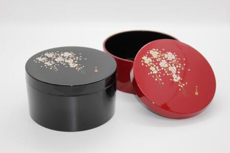 紀州漆器 ボンボニエール 黒 桜さくら【NT8】