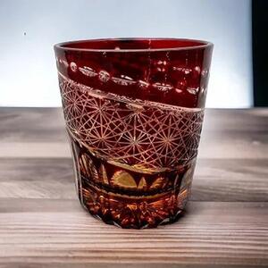 切子グラス(漆技)オールドレッド【NF29】