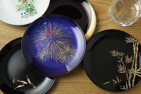 蔵出し金彩色絵小皿５枚セット(ばら売りも致します) 楽天市場】金銀箔漆皿6枚セット YOSHIHIKO FUJII 漆塗り 伝統