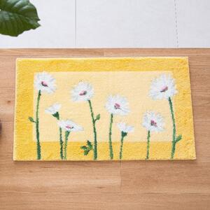 玄関マット イノセントデイジー 45×75cm イエロー 室内 洗える 日本製 ウィルトン織り すべり止め