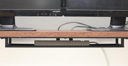 デュアルモニターテーブル ダークブラウン