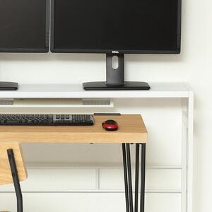 デュアルモニターテーブル ホワイト