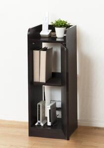 鏡面モデム収納ラック スリム ブラウン