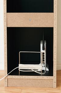 鏡面モデム収納ラック スリム ブラウン