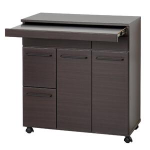 スライド棚付きダストボックス4D ブラウン