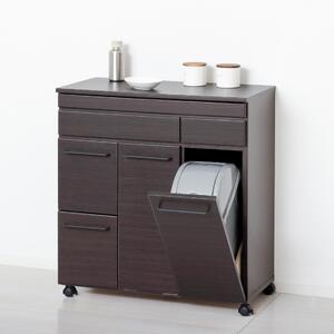 スライド棚付きダストボックス4D ブラウン