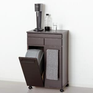 スライド棚付きダストボックス2D ブラウン