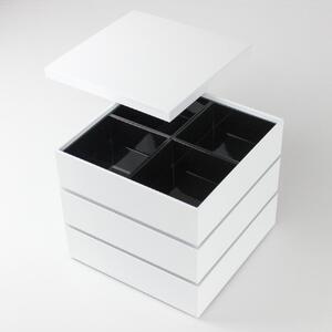 重箱 3段 おしゃれ 重箱 オシャレ 正月【約18cm】スクエア ホワイト 白 6.0寸