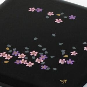 重箱 仕切り付き 重箱 オシャレ 重箱 おしゃれ 正月【24cm】二段 四角 黒 桜 シール中蓋付き