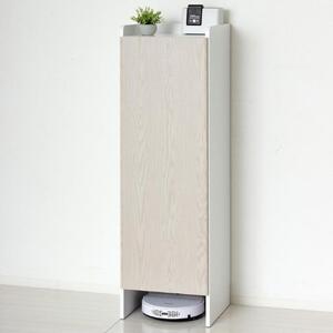 【ホワイト】クリーナーグッズ収納 幅43.5×奥行42×高さ140cm スティック掃除機 ロボット掃除機 収納 AKU104410601