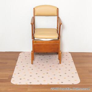【ベージュ】 サンコー おくだけ吸着 ズレない ポータブルトイレマット 大判 介護 排泄 撥水 KJ-21