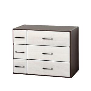 天然木自在チェスト6D 【ホワイト】