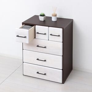 天然木自在チェスト6D 【ホワイト】