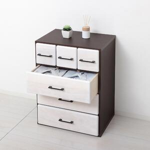 天然木自在チェスト6D 【ホワイト】