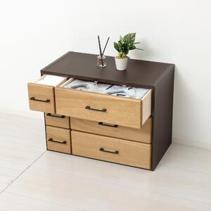 天然木自在チェスト6D 【ライトブラウン】