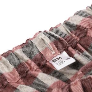 【カラー：ピンク サイズ：L】ヤクウール 格子柄 レディスパジャマ