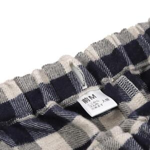 【カラー：ネイビー サイズ：L】ヤクウール 格子柄 レディスパジャマ