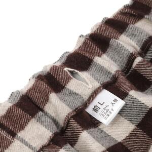 【カラー:ブラウン サイズ:M】ヤクウール 格子柄 メンズパジャマ