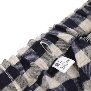 【カラー：ネイビー サイズ：L】ヤクウール 格子柄 メンズパジャマ