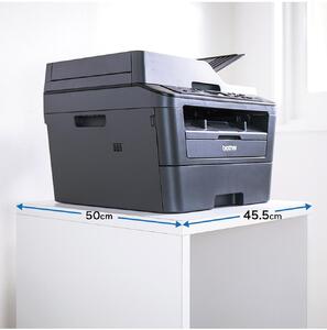 オフィス収納台W455 ホワイト 複合機ラック プリンター台 幅約45cm 奥行き約50cm キャスター付きワゴン SNG101309211