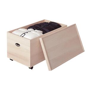 完成品 衣装ケース 約幅74×奥行41.5×高さ44.5cm 桐 総桐冬物衣類収納１段 桐ケース キャスター付き 国産品 木製 総桐 冬物衣類収納 AKU1044116