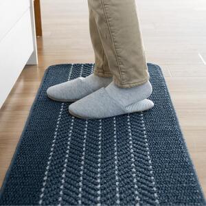 【ネイビー】優踏生 洗いやすい キッチンマット 約45cm×120cm 洗える 滑り止め 防汚