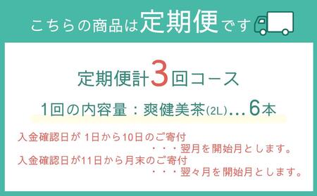 定期便 毎月 全3回 爽健美茶 2L × 6本 １ケース 3ヶ月定期便