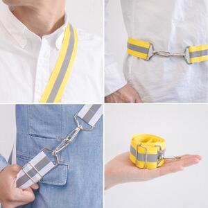 ［2本セット］ 反射ベルト ホワイト 大人 メンズ スマホ ショルダーストラップ スマホショルダー 反射ベルト タスキ BYT104386001