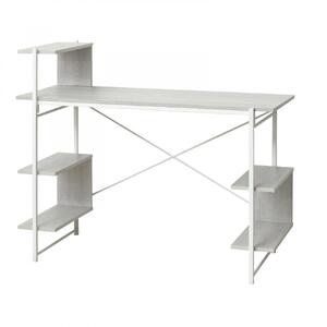 らくらく組立 棚付デスク W120 ホワイト 約W120×D51×H98.5(76)cm AKU104477501