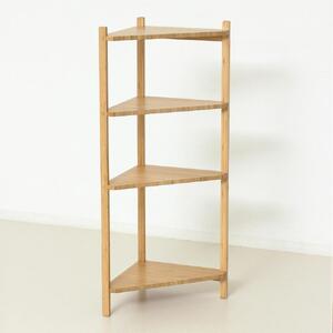 Bamboo コーナーラック4段 ナチュラル 約幅34×奥行34×高さ99cm AKU1044765