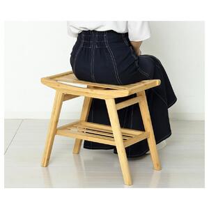 Bamboo スツール ナチュラル 約幅52×奥行28.5×高さ44cm AKU104476701