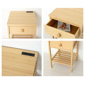 Bamboo サイドテーブル ナチュラル 約W40×D40×H61cｍ AKU1044768
