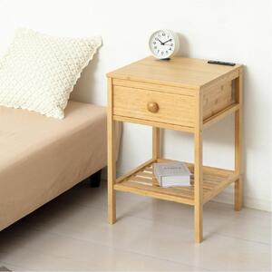 Bamboo サイドテーブル ナチュラル 約W40×D40×H61cｍ AKU1044768