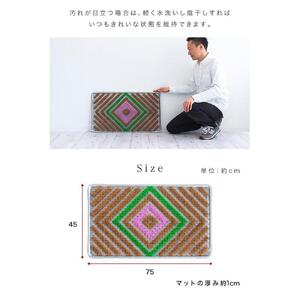玄関マット 泥 雪 落とし 約幅75×奥行45×厚み2.4cm ブラウン SNG104503403