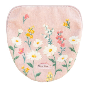 フルールブラン フタカバー ピンク 北欧 おしゃれ かわいい 洗える 花柄  マーガレット ドレニモタイプ 洗浄暖房型 普通型 兼用