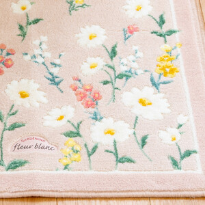 フルールブラン トイレマット 約55×60cm ピンク 北欧 おしゃれ かわいい 洗える 花柄 マーガレット