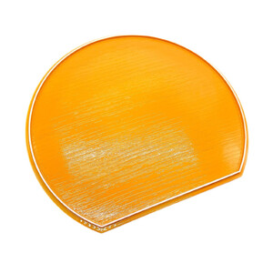 紀州漆器 半月盆 お盆 パステルカラー 約36cm オレンジ