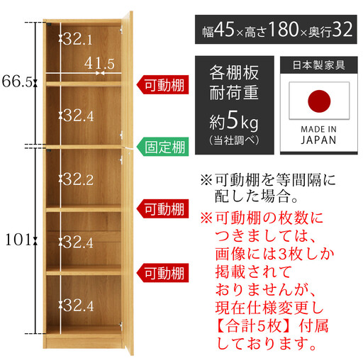 【完成品+設置付き】壁面収納〔幅45cm・本体・左開きタイプ〕(ナチュラル)壁面収納 本棚 扉付き 収納 棚 cdラック dvdラック 収納棚 リビング オフィス 扉付き収納 整理棚 書棚 おしゃれ LKONCB642255-L-NA