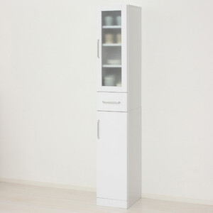 食器棚 ヌーヴォー 幅30 高さ180 ホワイト  キッチンラック 白 AKU1045057