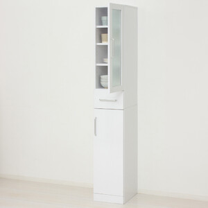 食器棚 ヌーヴォー 幅30 高さ180 ホワイト  キッチンラック 白 AKU1045057