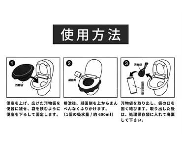 非常用トイレパック（20回分）圧縮あり 水なしで使える 凝固剤 汚物袋 処理袋セット BYT1056332